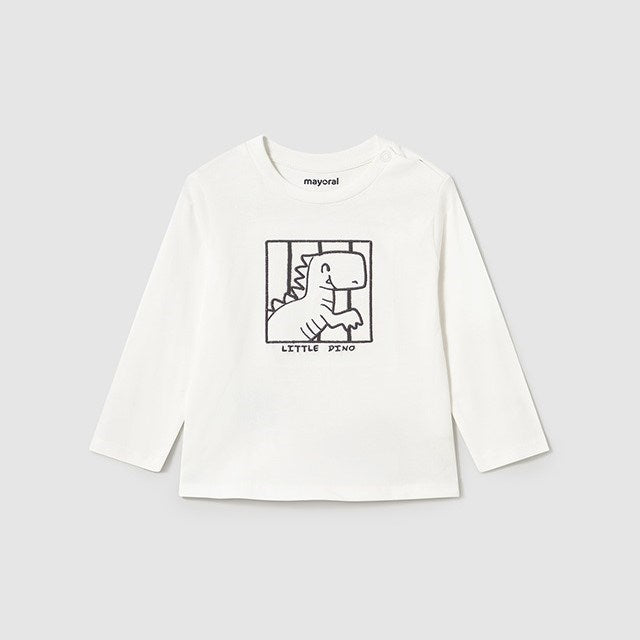 Mayoral Yazlık Erkek Bebek Uzun Kol T-shirt Ekru