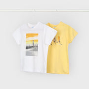 Mayoral Yazlık Erkek Kısa Kol T-shirt 2'li Set Sarı