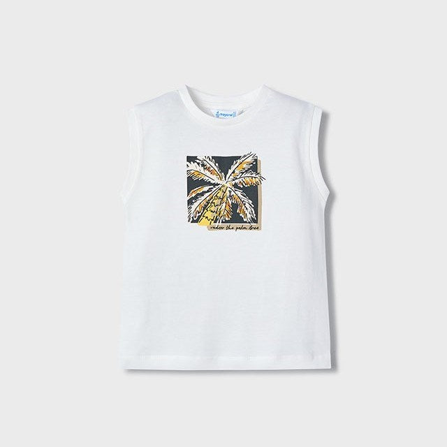 Mayoral Yazlık Erkek Kolsuz Atlet T-shirt Beyaz
