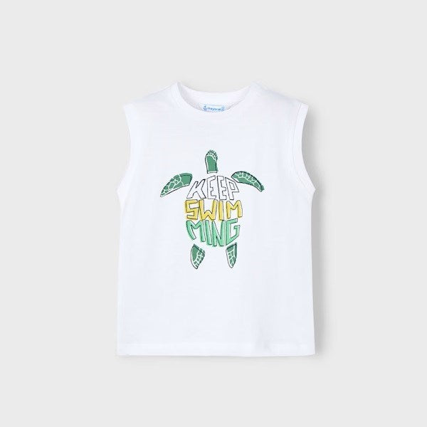 Mayoral Yazlık Erkek Kolsuz Atlet T-shirt Beyaz