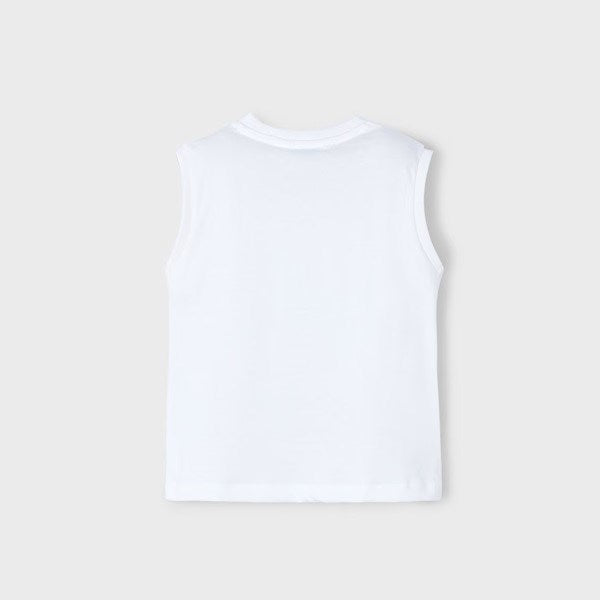 Mayoral Yazlık Erkek Kolsuz Atlet T-shirt Beyaz