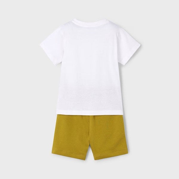 Mayoral Yazlık Erkek T-shirt Şort 2'li Set Beyaz
