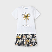 Mayoral Yazlık Erkek T-shirt Şort 2'li Set Ekru