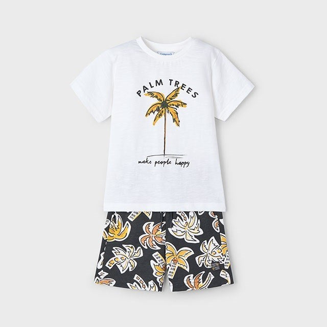 Mayoral Yazlık Erkek T-shirt Şort 2'li Set Ekru