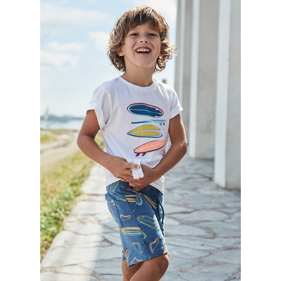 Mayoral Yazlık Erkek T-shirt Şort 2'li Set Ekru