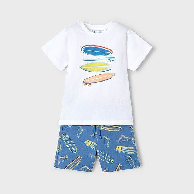 Mayoral Yazlık Erkek T-shirt Şort 2'li Set Ekru
