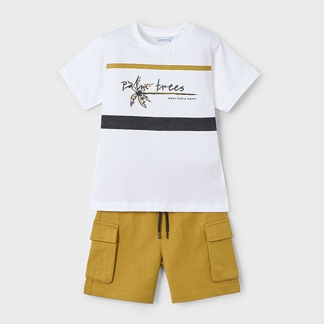 Mayoral Yazlık Erkek T-shirt Şort 2'li Set Ekru