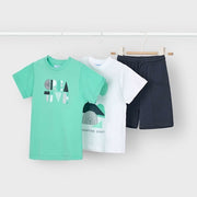 Mayoral Yazlık Erkek T-shirt Şort 3'lü Set Yeşil