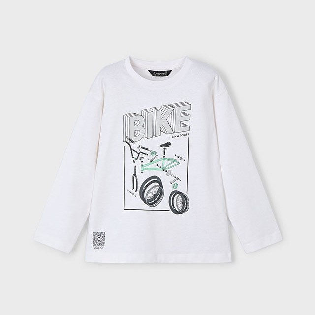 Mayoral Yazlık Erkek Uzun Kol T-shirt Beyaz