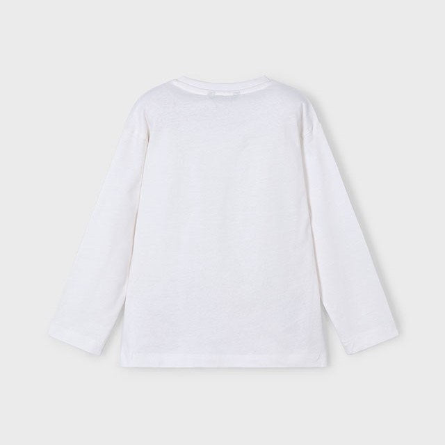 Mayoral Yazlık Erkek Uzun Kol T-shirt Beyaz