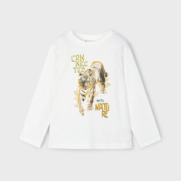 Mayoral Yazlık Erkek Uzun Kol T-shirt Ekru
