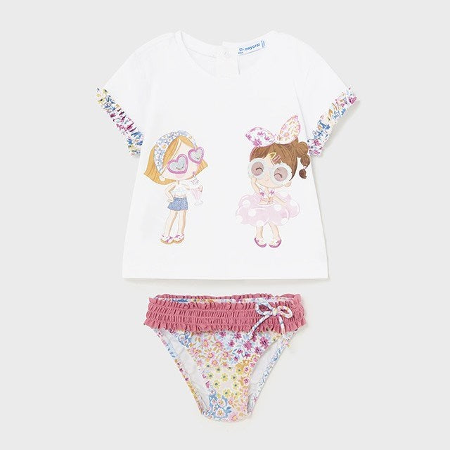 Mayoral Yazlık Kız Bebek Bluz Mayo 2'li Set Koyu Pembe