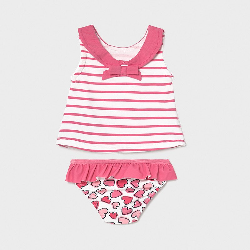 Mayoral Yazlık Kız Bebek Bluz Mayo Şapka Set Pembe