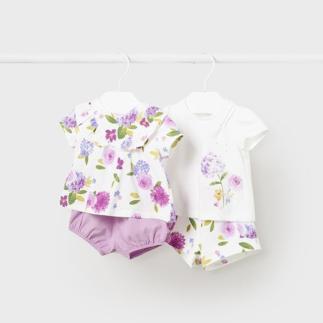 Mayoral Yazlık Kız Bebek Bluz Şort 4'lü Set Pembe