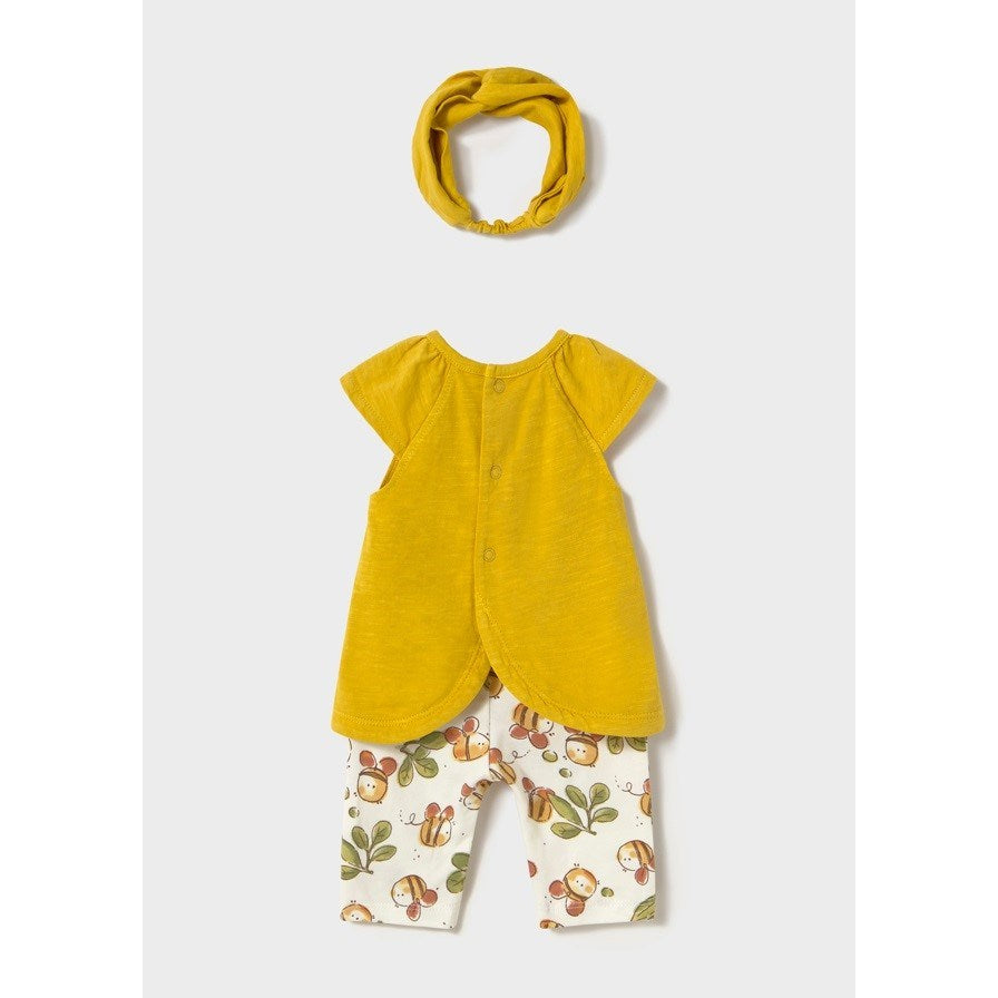 Mayoral Yazlık Kız Bebek Bluz Tayt Pantolon 3'lü Set Yeşil