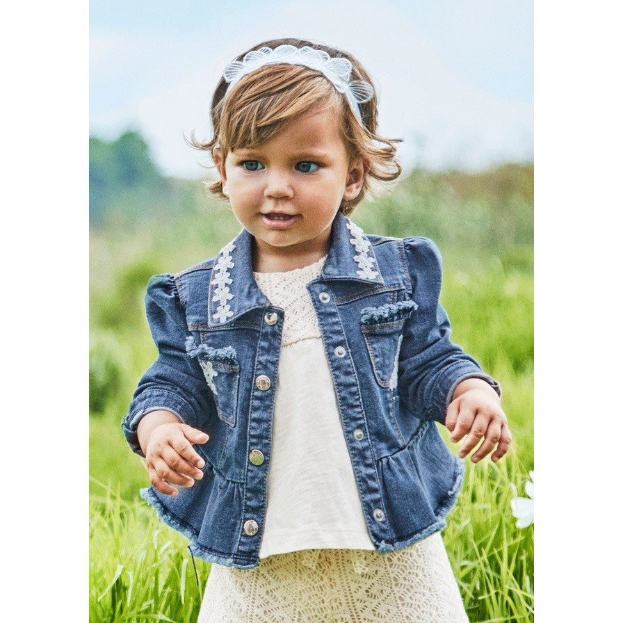 Mayoral Yazlık Kız Bebek Denim Ceket Lacivert