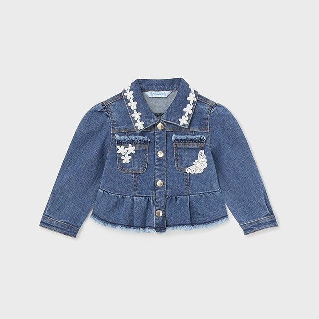 Mayoral Yazlık Kız Bebek Denim Ceket Lacivert