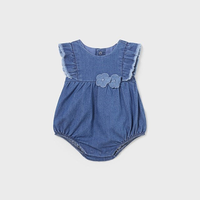 Mayoral Yazlık Kız Bebek Kısa Denim Tulum Lacivert