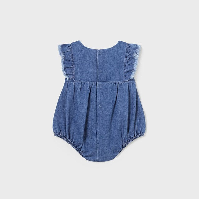 Mayoral Yazlık Kız Bebek Kısa Denim Tulum Lacivert