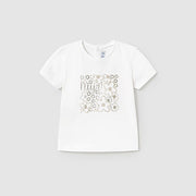 Mayoral Yazlık Kız Bebek Kısa Kol T-shirt Ekru