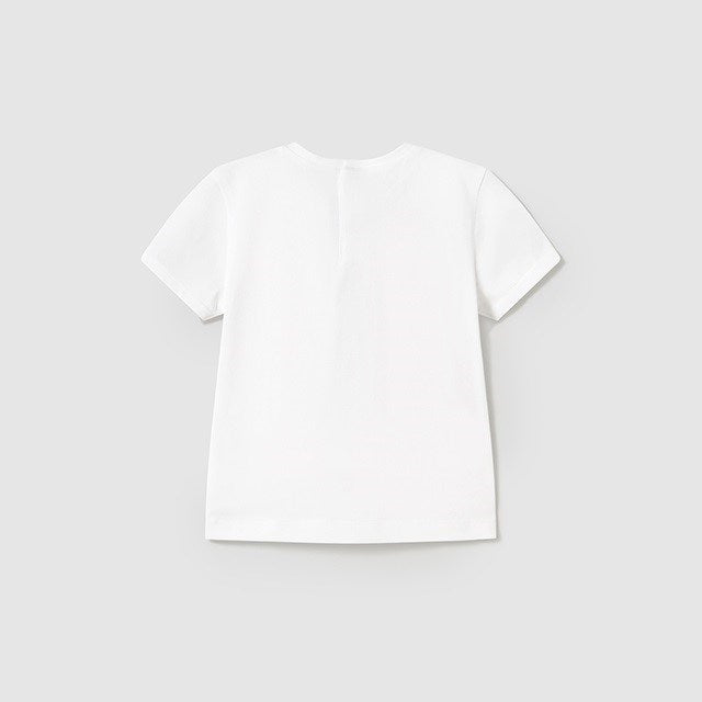 Mayoral Yazlık Kız Bebek Kısa Kol T-shirt Ekru
