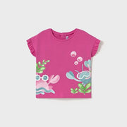 Mayoral Yazlık Kız Bebek Kısa Kol T-shirt Fuşya