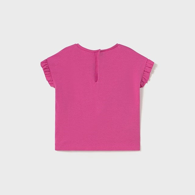 Mayoral Yazlık Kız Bebek Kısa Kol T-shirt Fuşya