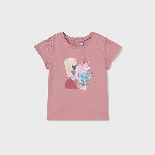 Mayoral Yazlık Kız Bebek Kısa Kol T-shirt Pembe