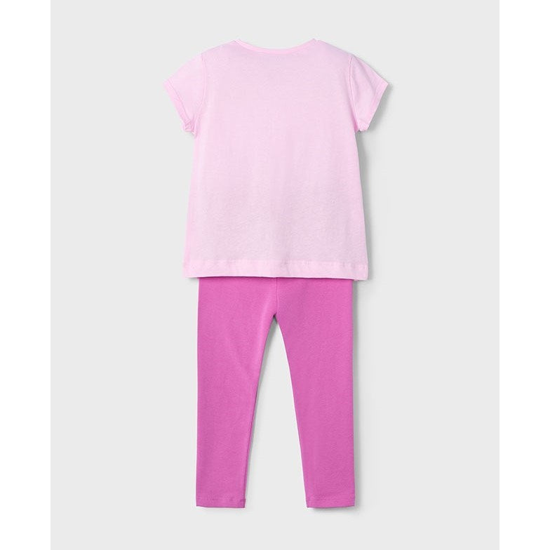Mayoral Yazlık Kız Bluz Tayt Pantolon 2'li Set Pembe