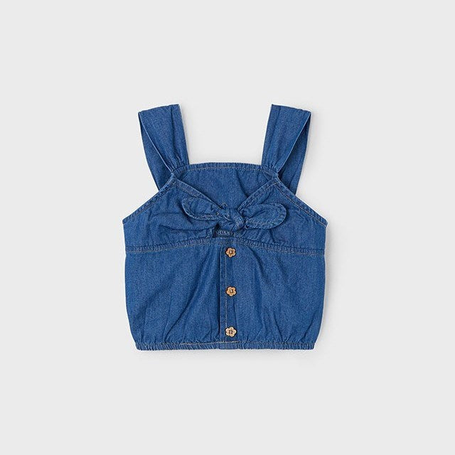 Mayoral Yazlık Kız Denim Bluz Mavi