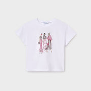 Mayoral Yazlık Kız Kısa Kol T-shirt Beyaz