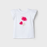 Mayoral Yazlık Kız Kısa Kol T-shirt Beyaz