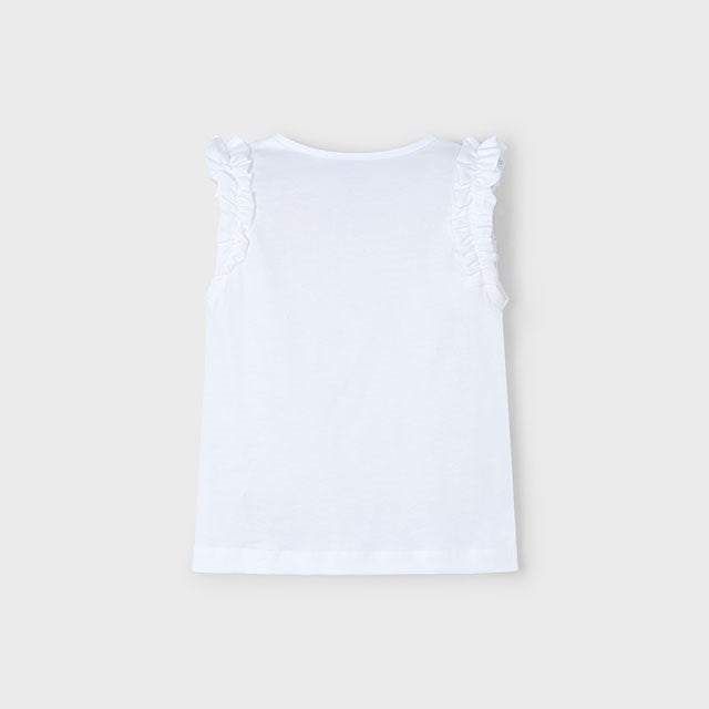 Mayoral Yazlık Kız Kısa Kol T-shirt Beyaz