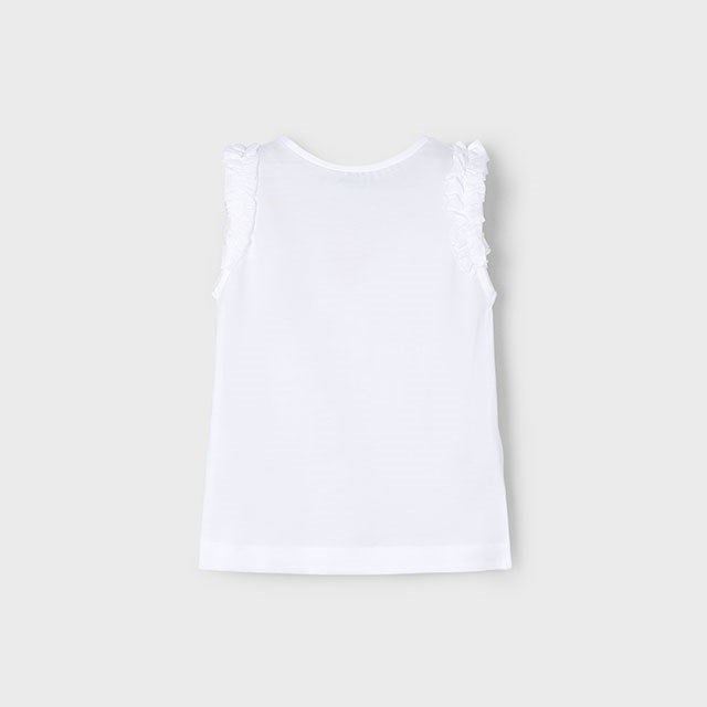 Mayoral Yazlık Kız Kısa Kol T-shirt Beyaz
