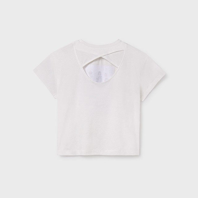 Mayoral Yazlık Kız Kısa Kol T-shirt Ekru
