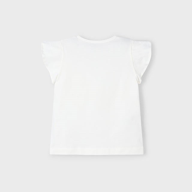 Mayoral Yazlık Kız Kısa Kol T-shirt Ekru