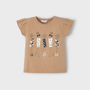 Mayoral Yazlık Kız Kısa Kol T-shirt Kahverengi