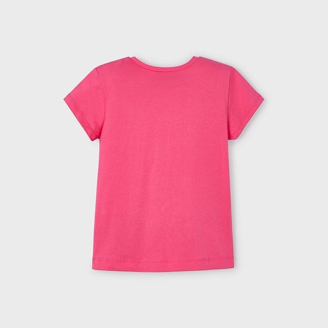 Mayoral Yazlık Kız Kısa Kol T-shirt Koyu Pembe