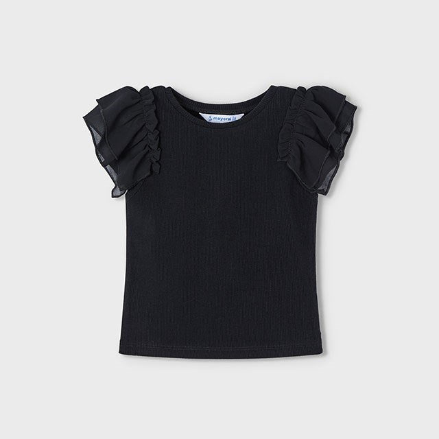 Mayoral Yazlık Kız Kısa Kol T-shirt Siyah