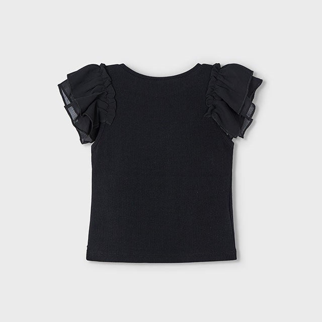 Mayoral Yazlık Kız Kısa Kol T-shirt Siyah