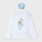 Mayoral Yazlık Kız Uzun Kol T-shirt Ekru