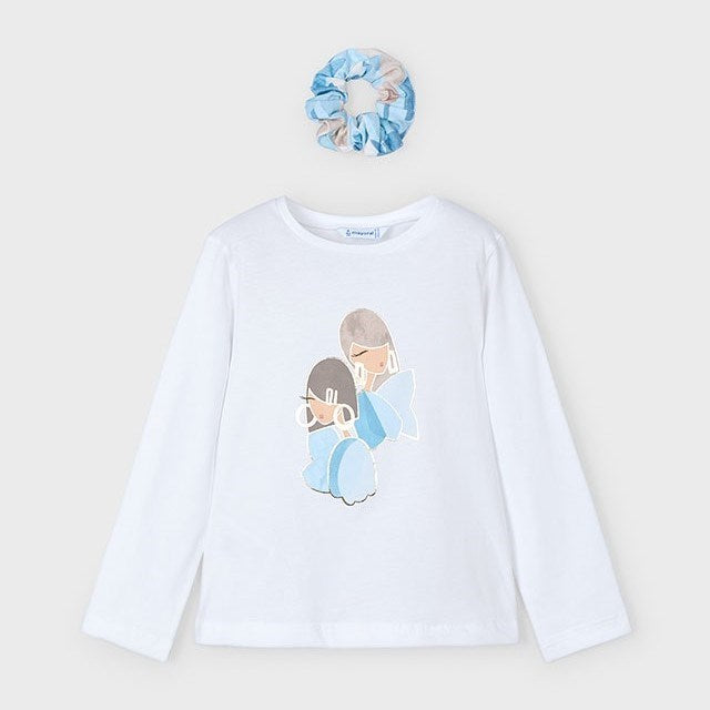 Mayoral Yazlık Kız Uzun Kol T-shirt Ekru