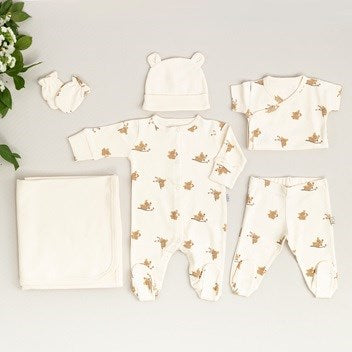 Mayys Baby Bebek Basic Koala 7'li Hastane Çıkış Seti Bej
