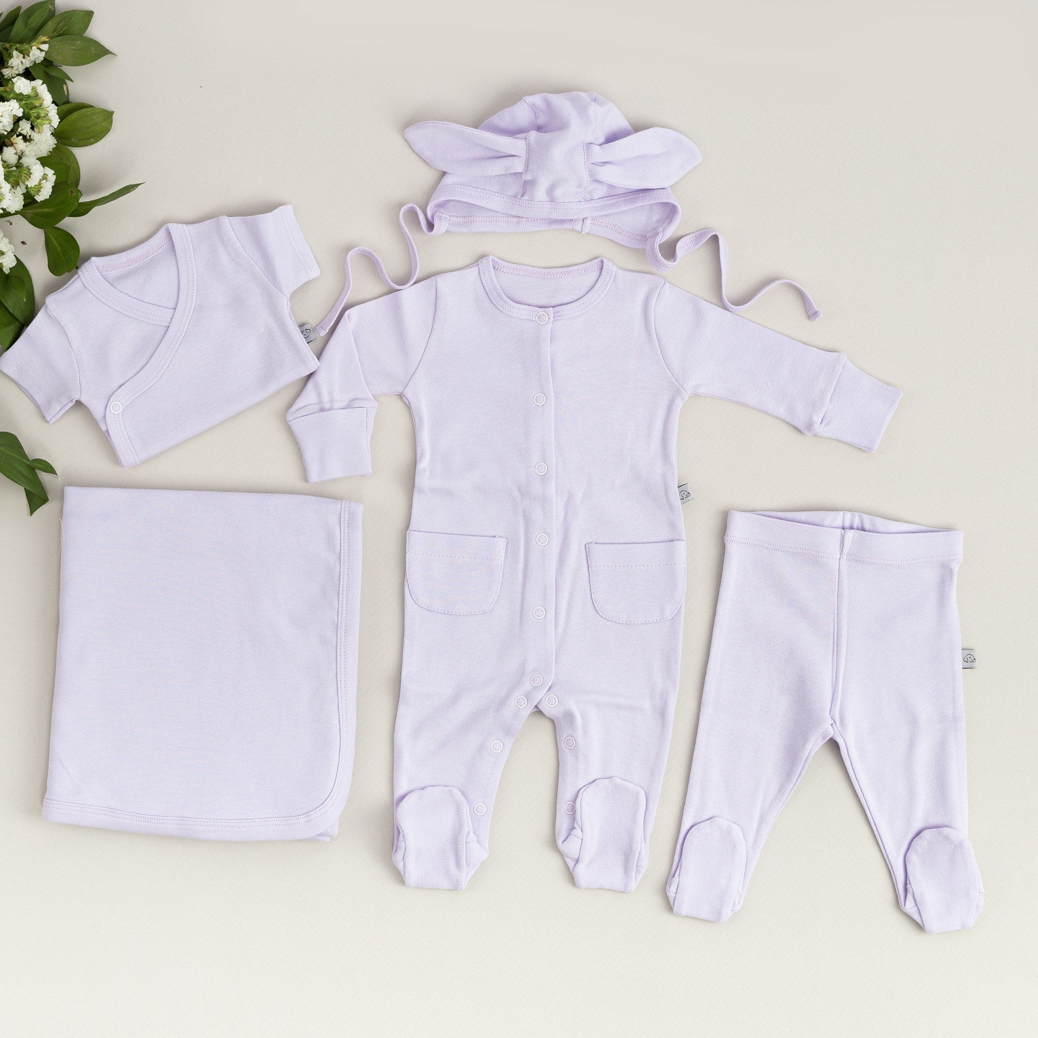 Mayys Baby Bebek Organik 5'li Hastane Çıkışı Lila
