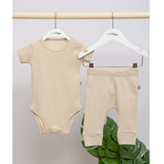 Mayys Baby Bebek Organik Kısa Kollu Body ve Pantolon 2'li Set Bej