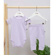 Mayys Baby Bebek Organik Kısa Kollu Body ve Pantolon 2'li Set Lila