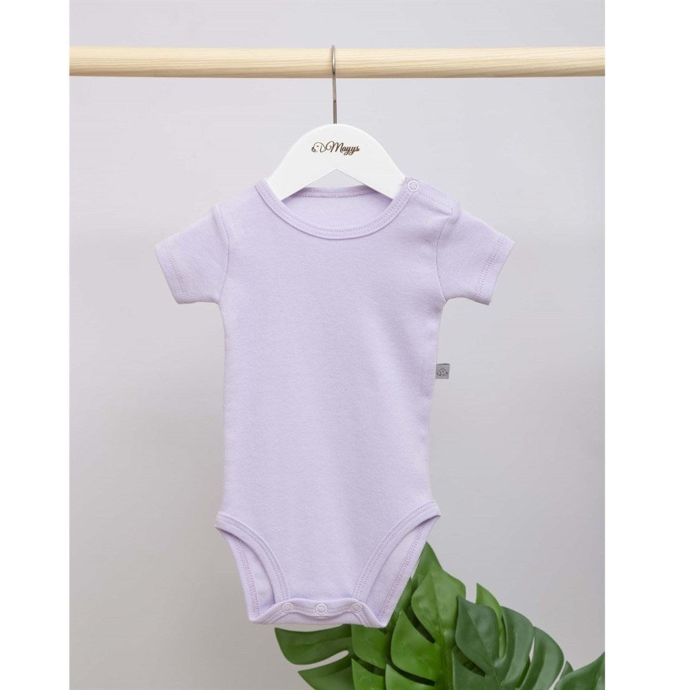 Mayys Baby Bebek Organik Kısa Kollu Body ve Pantolon 2'li Set Lila