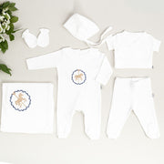 Mayys Baby Bebek Royal Atlı Karınca Nakışlı 7'li Hastane Çıkış Seti Lacivert