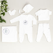 Mayys Baby Bebek Royal Atlı Karınca Nakışlı 7'li Hastane Çıkış Seti Lila