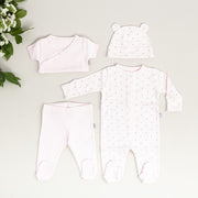 Mayys Baby Kışlık Organik Pembe Puantiyeli 4'lü Hastane Çıkışı Pembe
